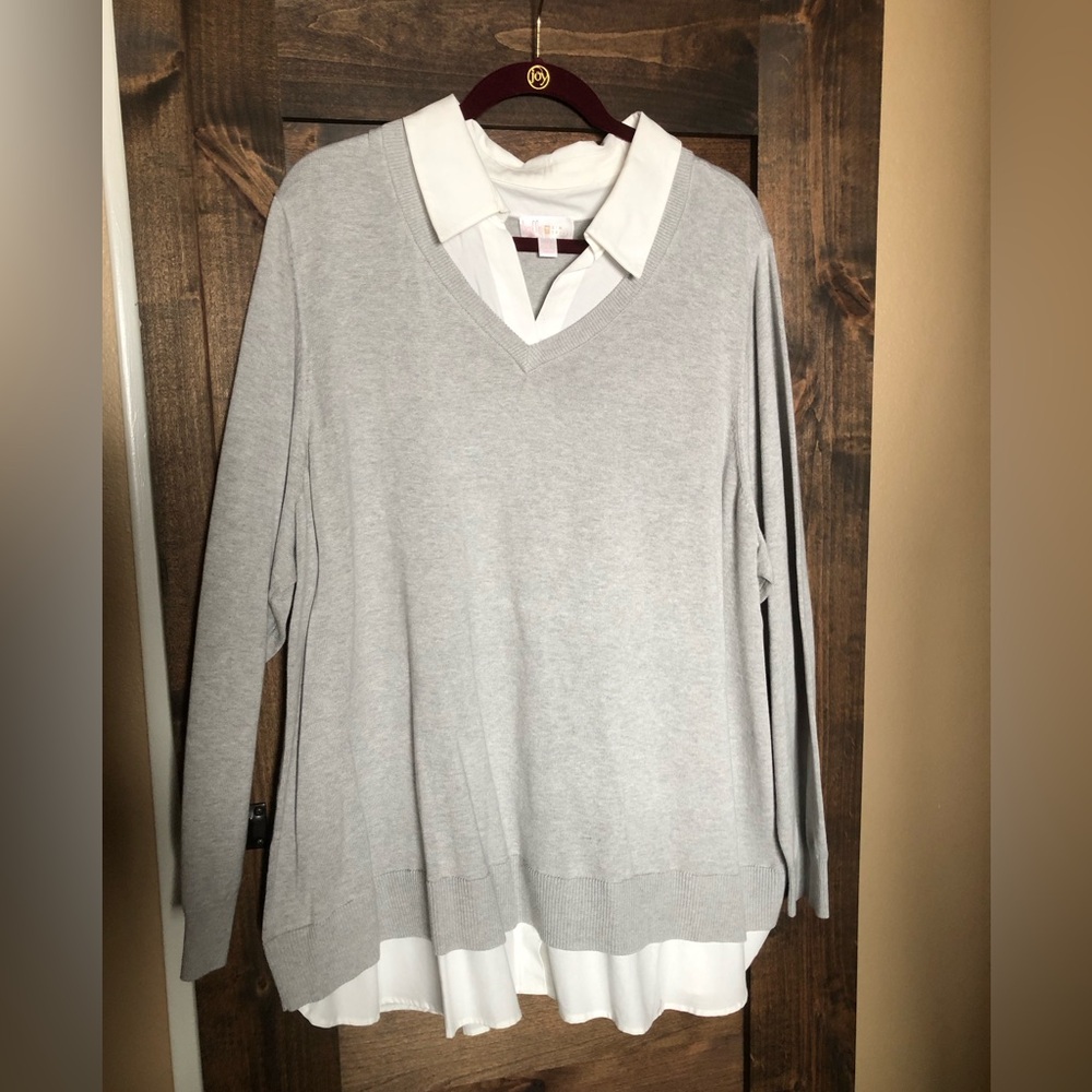 Soft knit “2fer” sweater by Kim Gravel